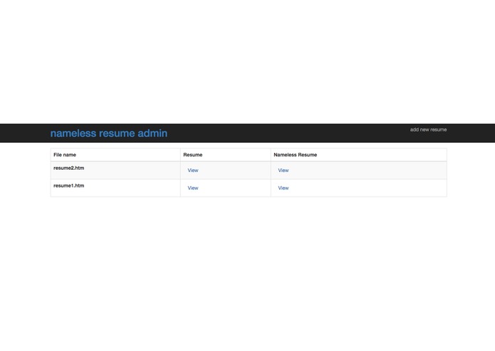 Nameless Resume – screenshot 1