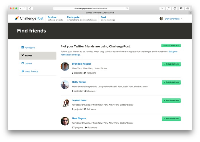 Twitter Find Friends – screenshot 1