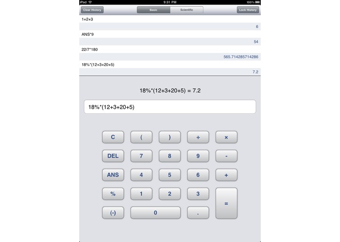 CalcEdit iPad app – screenshot 2