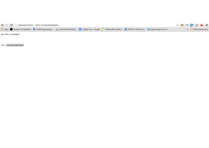 Browser notepad – screenshot 1