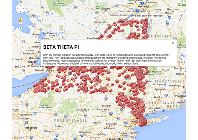 NY State Food Service Inspection Failures – screenshot 1