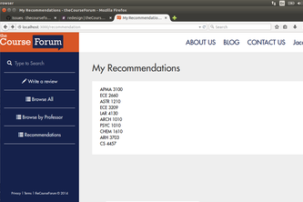 theCourseForum - Course Recommendation