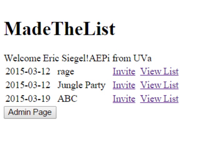 MadeTheList – screenshot 1