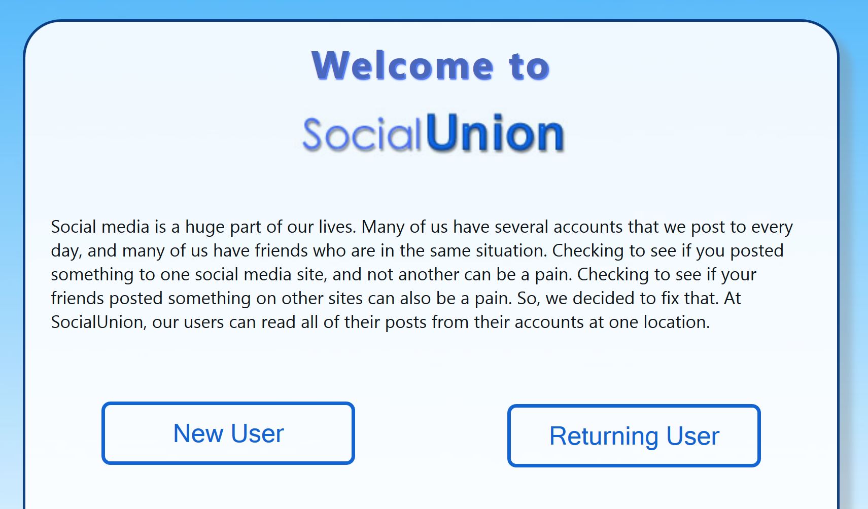 Social Union Devpost