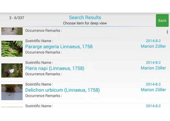 The GBIF App – screenshot 4