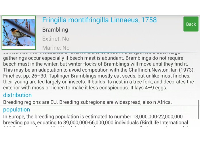 The GBIF App – screenshot 5