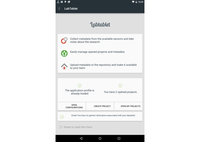 Streamlined research data management with LabTablet, an electronic laboratory notebook – screenshot 1