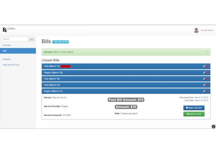 EZBills – screenshot 1