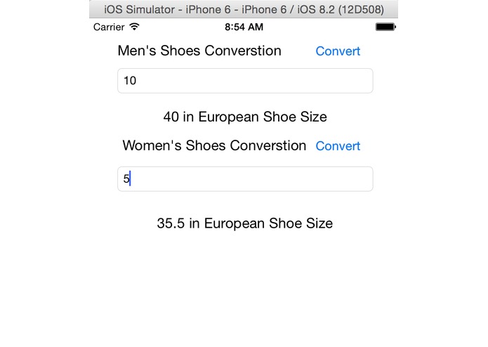shoeConverter – screenshot 2
