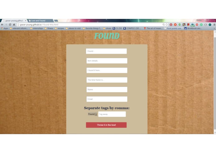 Boxy: A Lost and Found Web App – screenshot 3