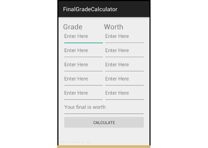 FinalGradeCalculator – screenshot 1