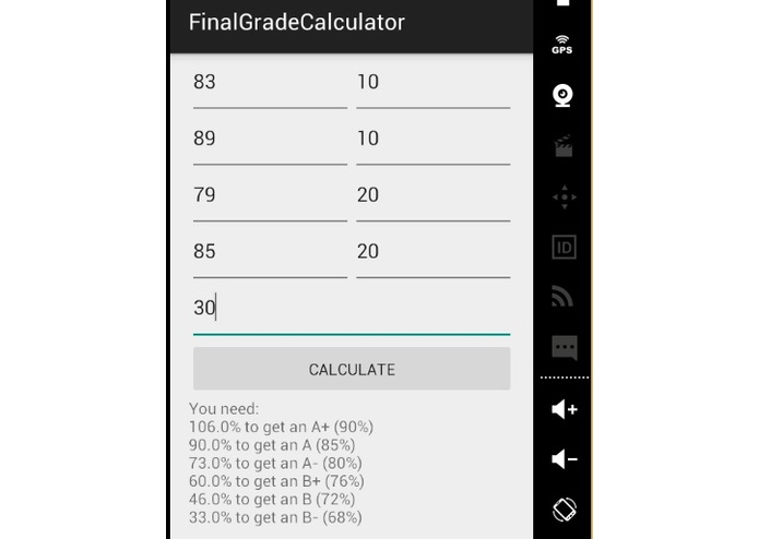 FinalGradeCalculator – screenshot 3
