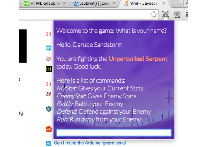LA Hacks Javascript-based RPG – screenshot 1