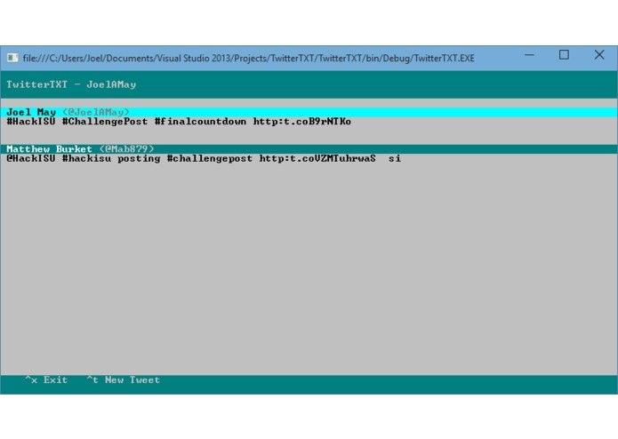 TwitterTXT – screenshot 1