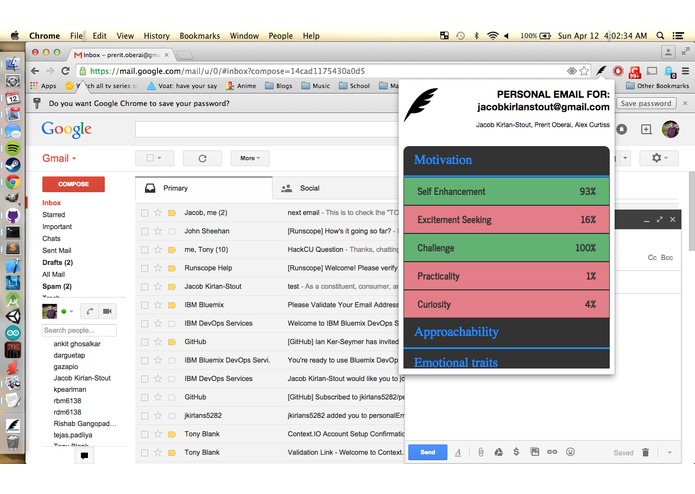 personalEmails – screenshot 3