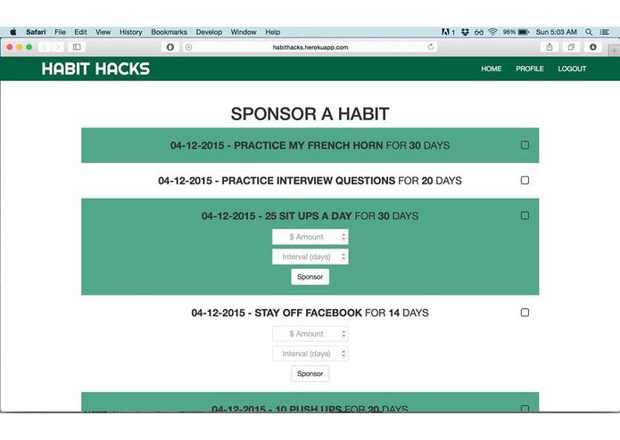HabitHacks – screenshot 1