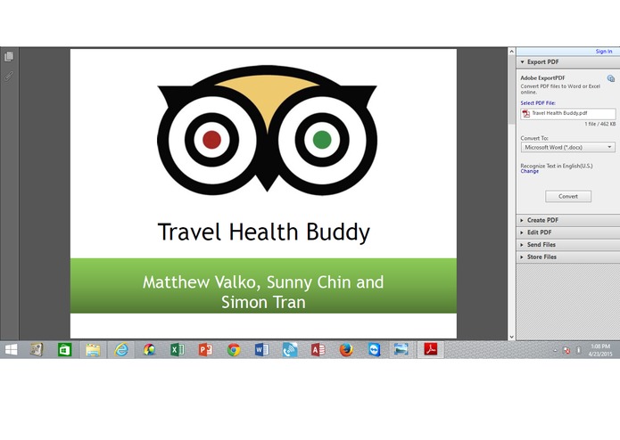 Travel HealthBuddy-Sunny Chin,Matthew Valko,Simon Tran – screenshot 1