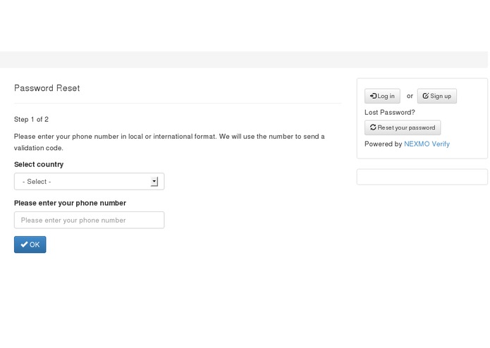 Mezzanine-Nexmo-Verify – screenshot 2
