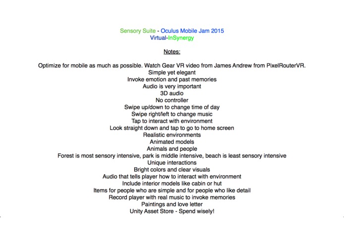 Virtual Sensory Suite – screenshot 2