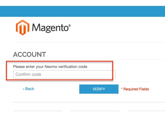 Nexmoshop - Securing Magento with Nexmo – screenshot 2
