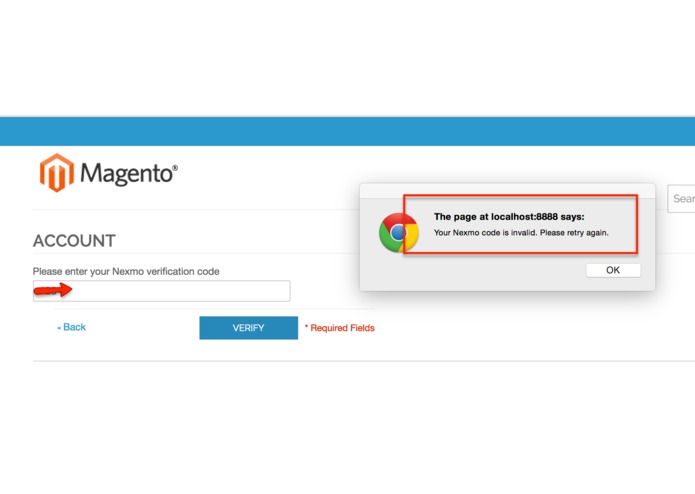 Nexmoshop - Securing Magento with Nexmo – screenshot 6