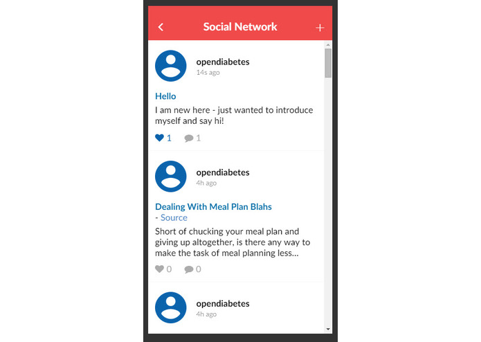 Open Diabetes Network for young adults with type 2 diabetes – screenshot 1