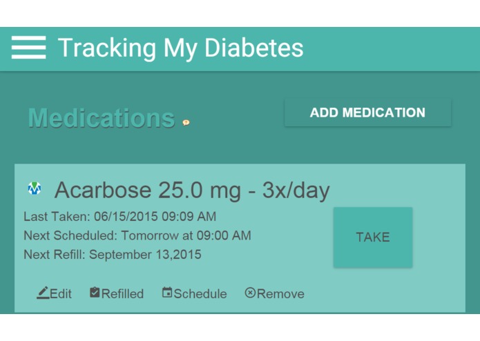 Tracking My Diabetes – screenshot 1