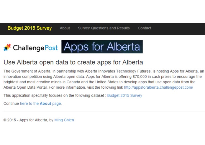 Alberta Budget Survey 2015 Questions & Results in tabular and Charts, exportable – screenshot 1