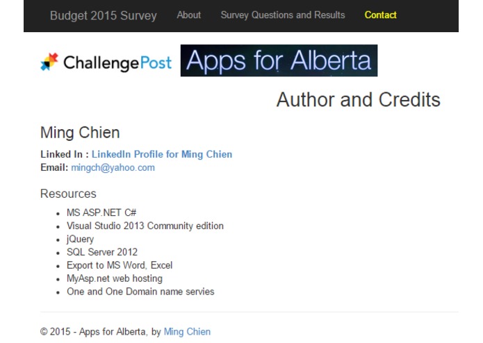 Alberta Budget Survey 2015 Questions & Results in tabular and Charts, exportable – screenshot 5