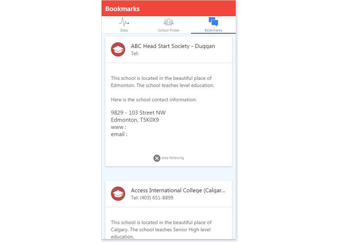 The easiest way to locate and bookmark schools in Alberta  – screenshot 4