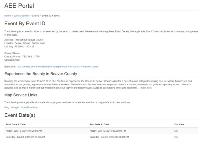 Alberta Events Expenses Portal (AEEP) – screenshot 2