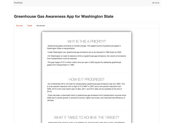 GHG Awareness WebApp for Washington State  – screenshot 4