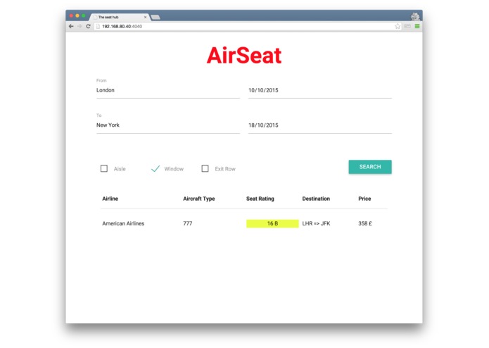 AirSeat - Finding you the best seat – screenshot 1
