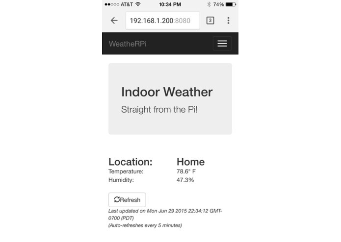 WeatheRPi – screenshot 1