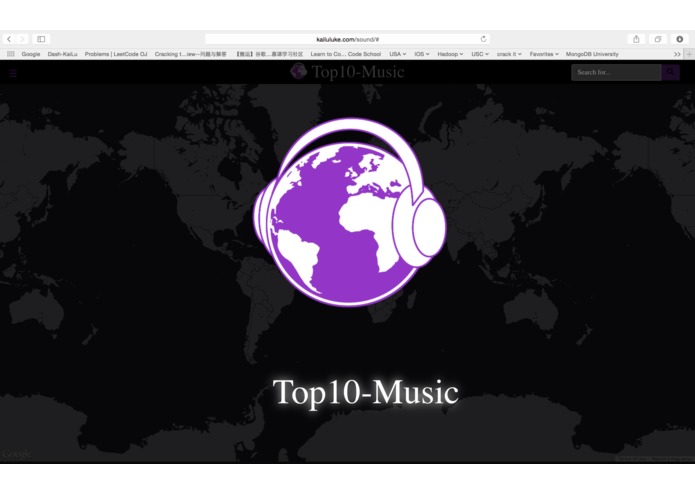 Top 10 popular music worldwide map  – screenshot 1