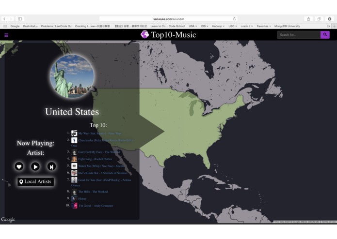 Top 10 popular music worldwide map  – screenshot 3