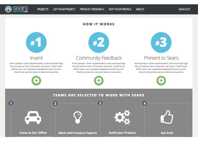 Sears Innovation Labs – screenshot 1