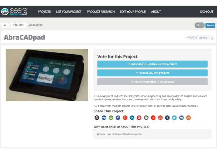Sears Innovation Labs – screenshot 4