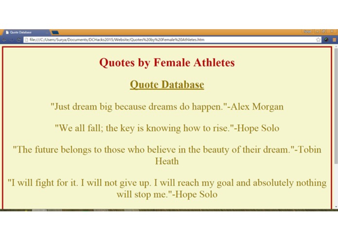 Quote Database Prototype – screenshot 3