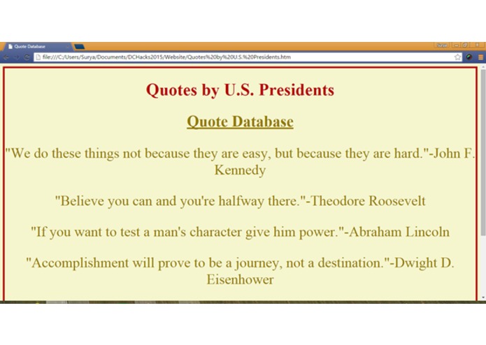 Quote Database Prototype – screenshot 4