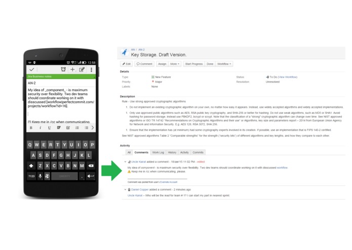 Actual Notes JIRA Add-On – screenshot 2