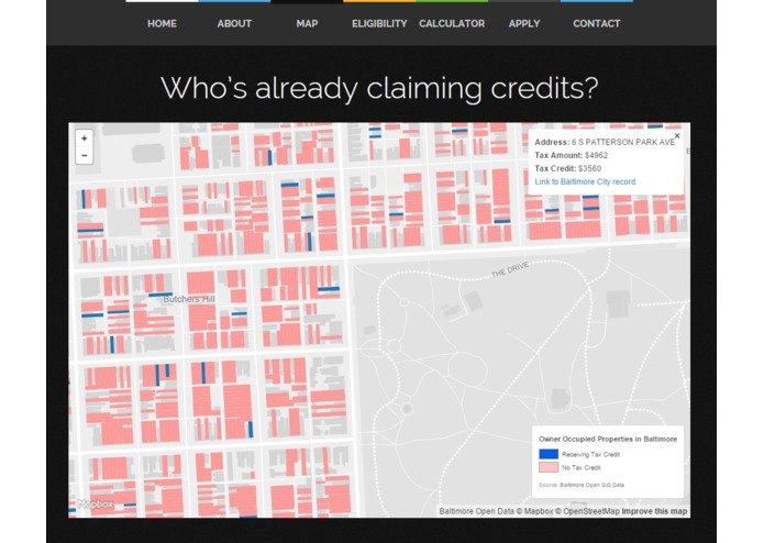 Baltimore Tax Credit Map – screenshot 1