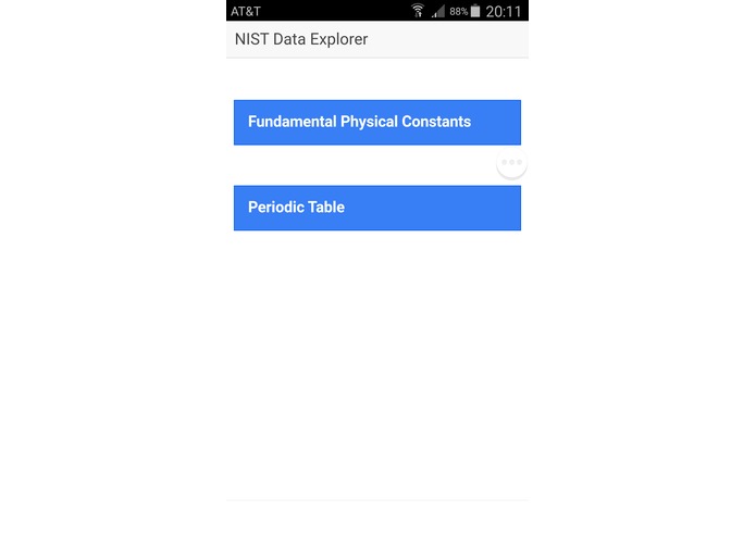 NIST data app – screenshot 1