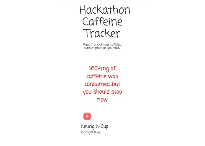 Hackathon Caffeine Counter – screenshot 1
