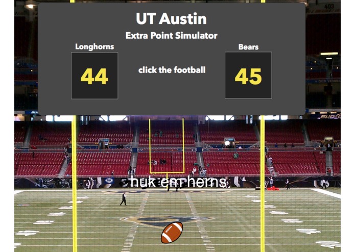 UT Longhorns Extra Point Simulator – screenshot 1