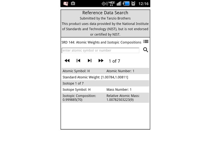 NIST Reference Data Challenge – screenshot 1