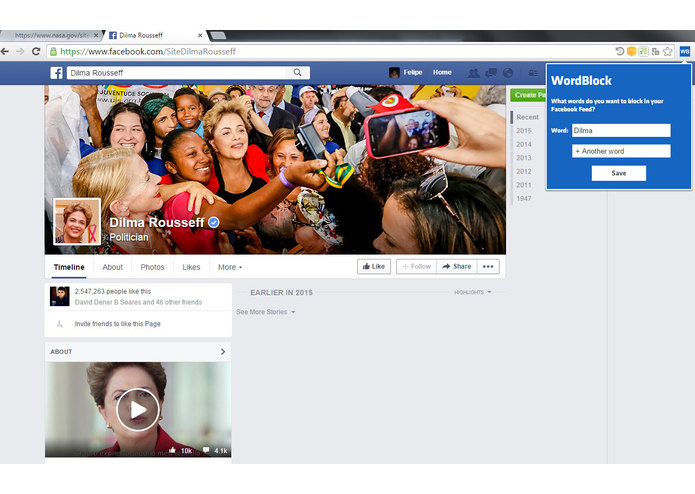 WordBlock for Facebook – screenshot 1