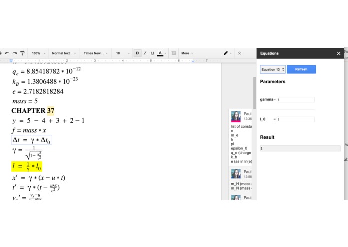 Google Docs Interactive Equations – screenshot 1