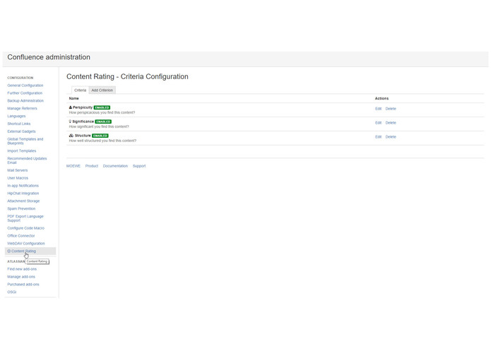 Content Rating for Confluence – screenshot 4