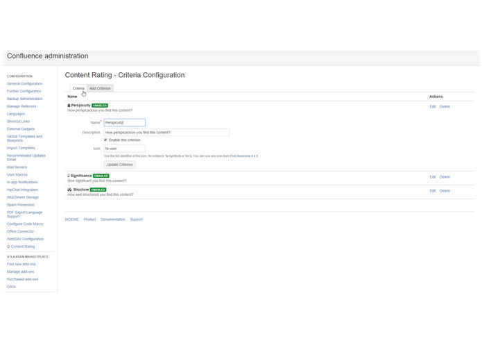 Content Rating for Confluence – screenshot 5